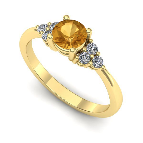 Inel de logodna din aur galben cu citrin