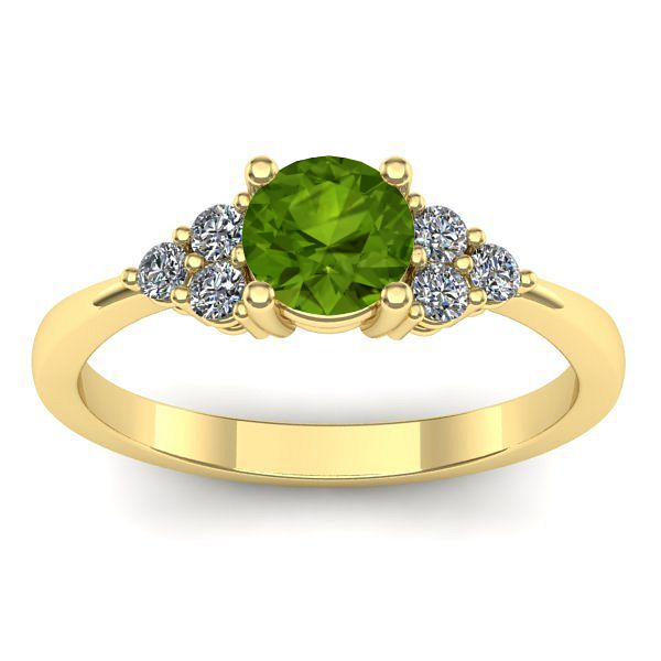 Inel de logodna cu peridot rotund