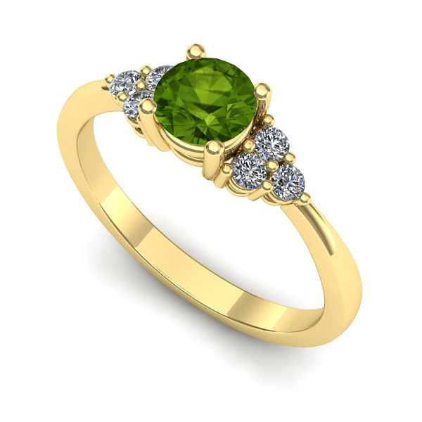 Inel din aur galben cu peridot