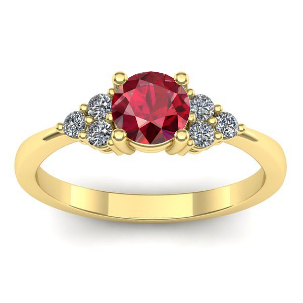 Inel de logodna cu rubin rotund