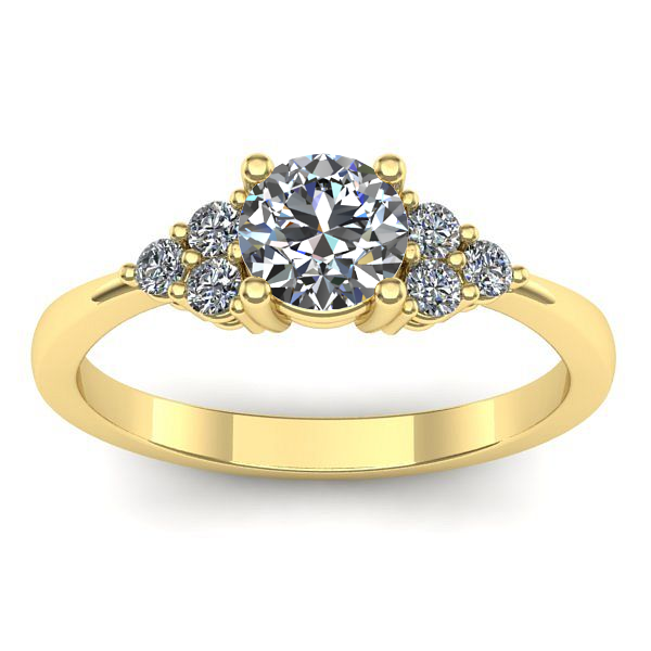 Inel cu safir alb rotund