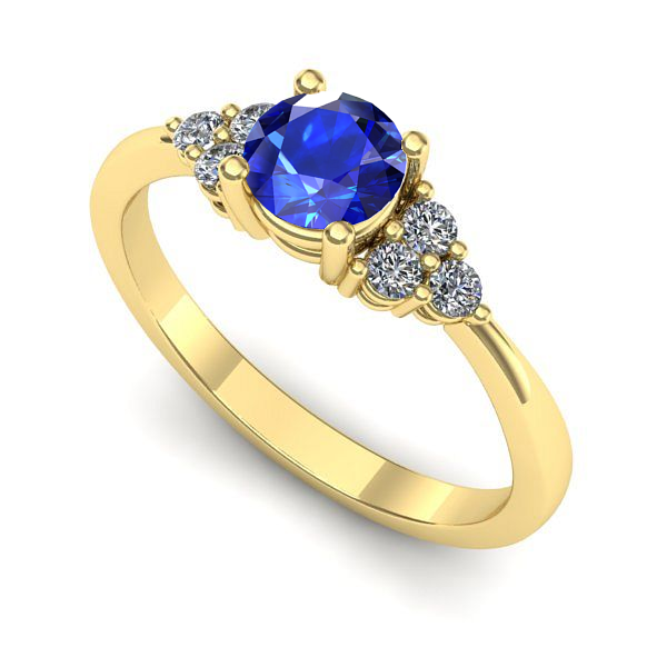 Inel din aur galben cu safir