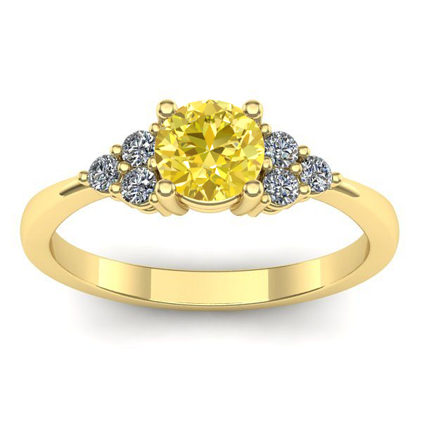 Inel de logodna cu safir galben rotund