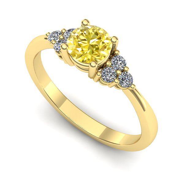 Inel de logodna din aur galben cu safir galben