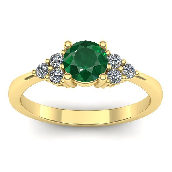 Inel cu smarald rotund