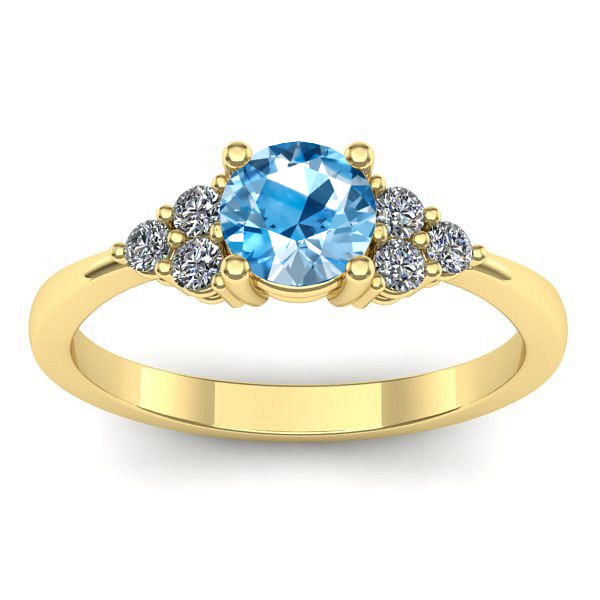 Inel logodna cu topaz blue rotund