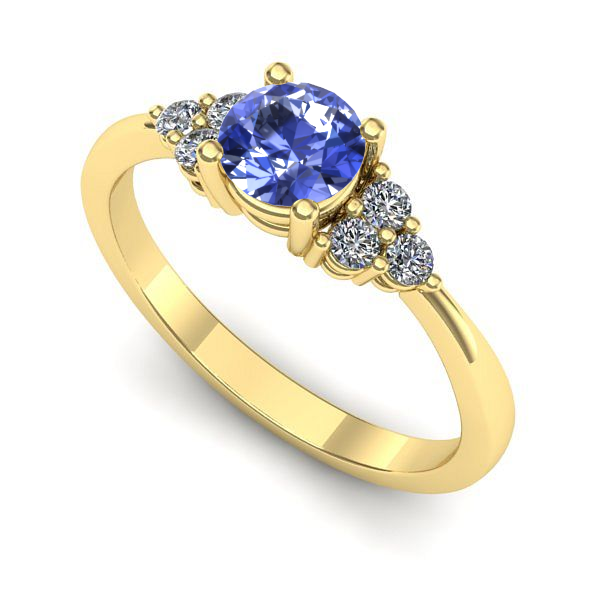 Inel din aur galben cu tanzanit