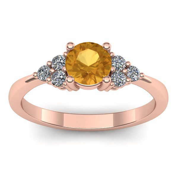 Inel de logodna cu citrin rotund