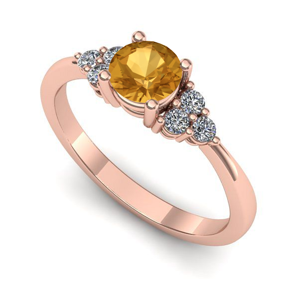 Inel din aur roz cu citrin