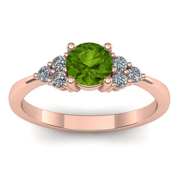 Inel cu peridot rotund