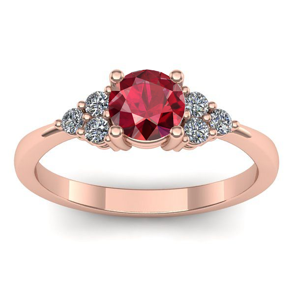 Inel cu rubin rotund