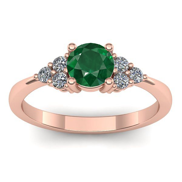 Inel cu smarald rotund