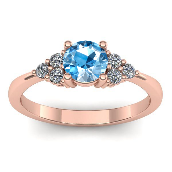 Inel de logodna cu topaz blue rotund