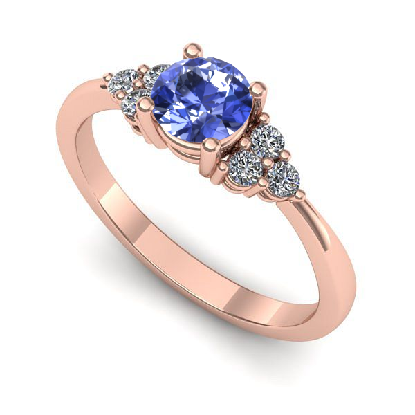 Inel din aur roz cu tanzanit