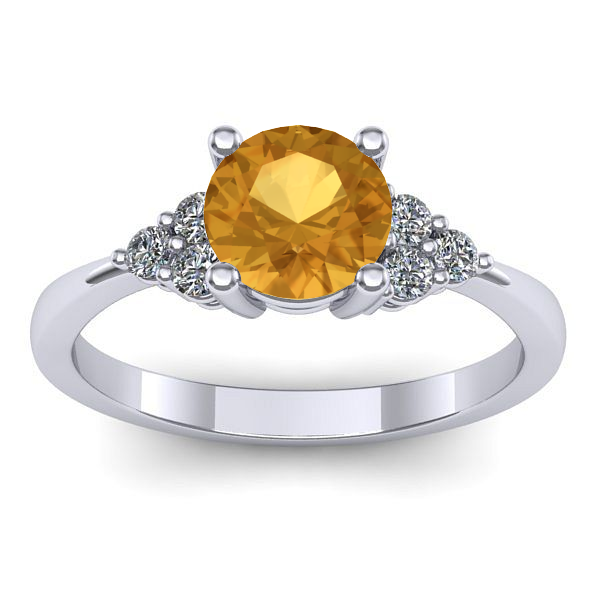 Inel cu citrin rotund