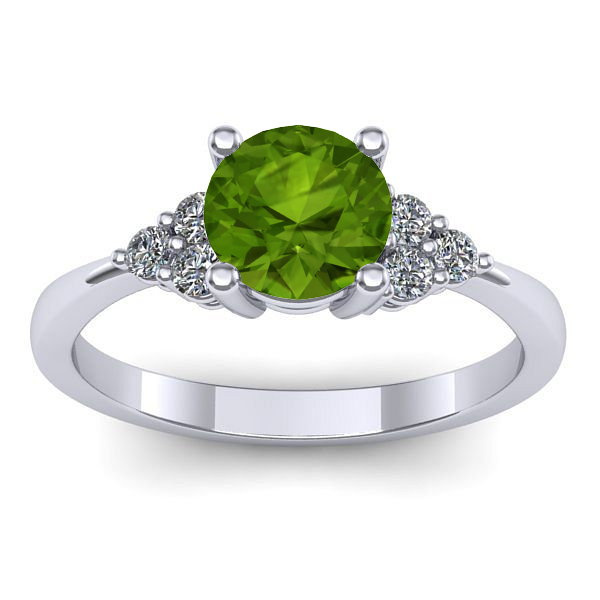 Inel logodna cu peridot rotund