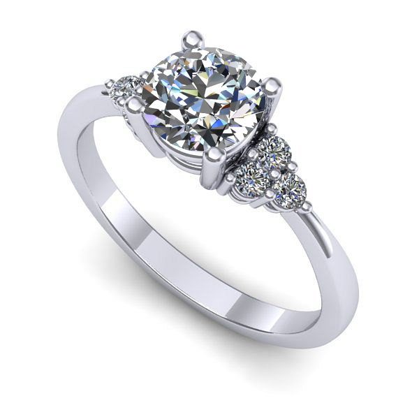 Inel de logodna din aur alb cu diamant de laborator