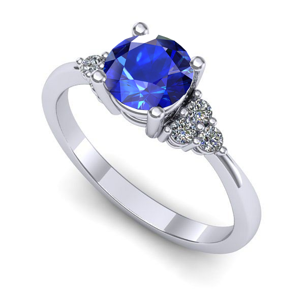 Inel din aur alb cu safir