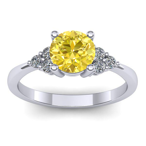 Inel logodna cu safir galben rotund