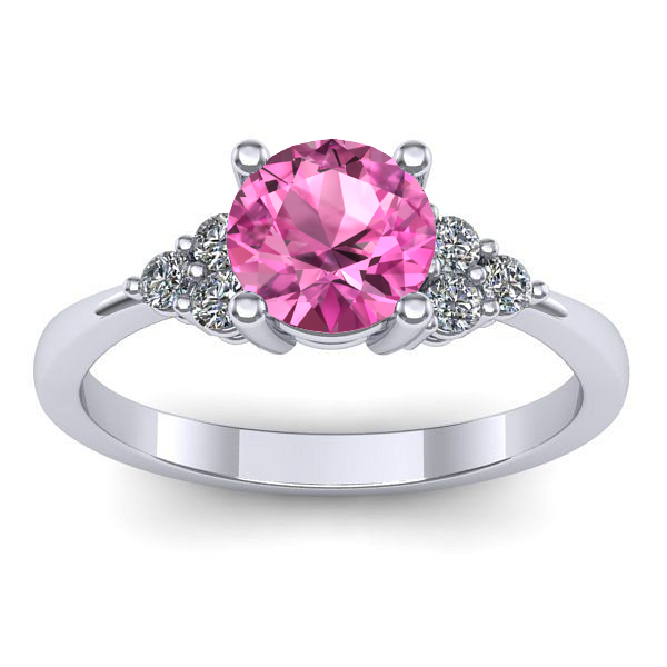 Inel cu safir roz rotund