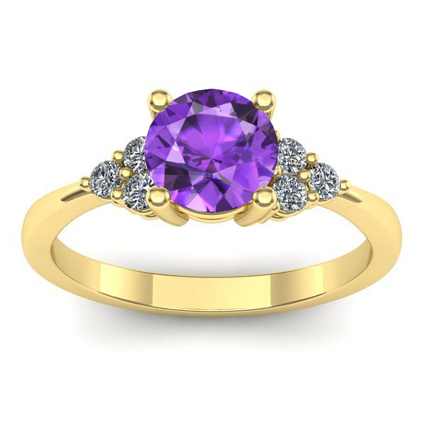 Inel de logodna cu ametist rotund