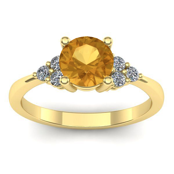 Inel de logodna cu citrin rotund