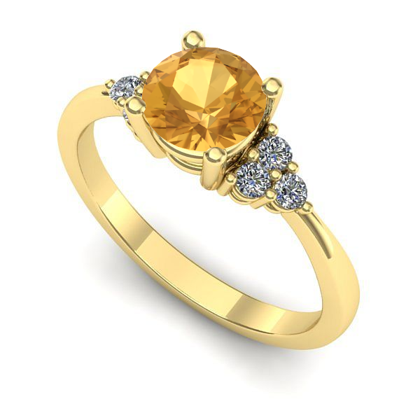Inel logodna din aur galben cu citrin