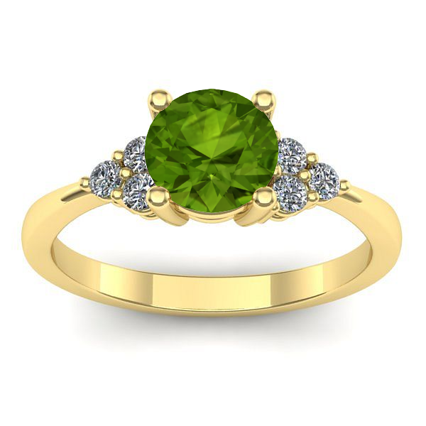 Inel logodna cu peridot rotund