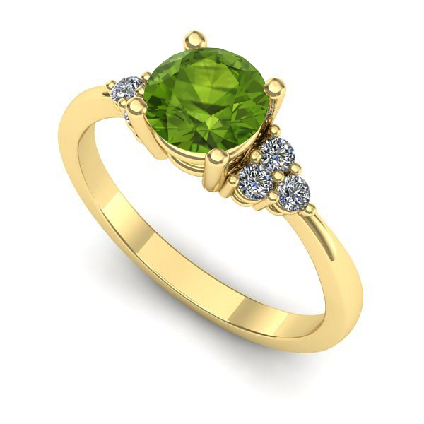 Inel de logodna din aur galben cu peridot
