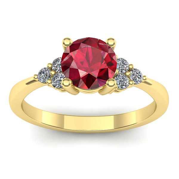 Inel de logodna cu rubin rotund