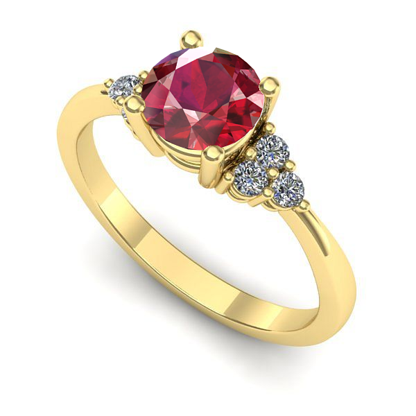 Inel din aur galben cu rubin