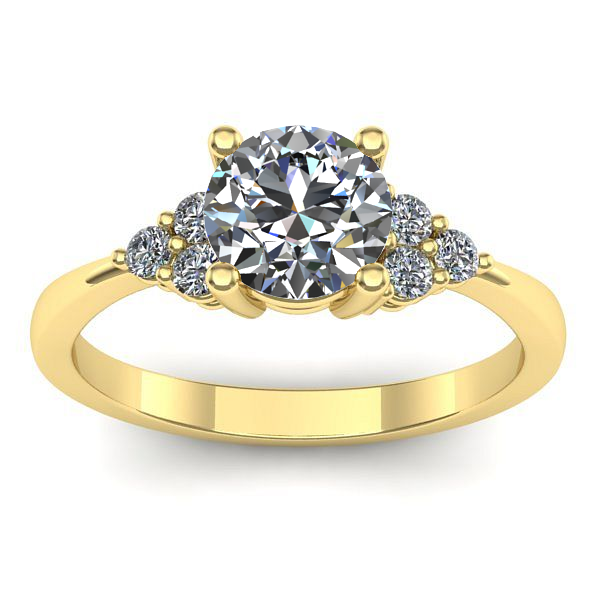 Inel cu diamant de laborator rotund