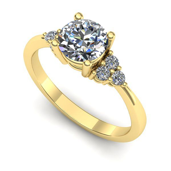 Inel din aur galben cu diamant de laborator