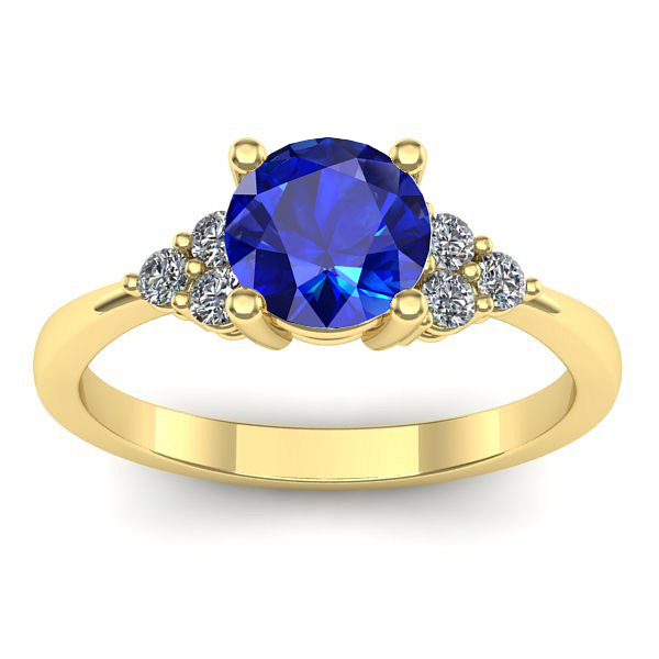 Inel logodna cu safir rotund