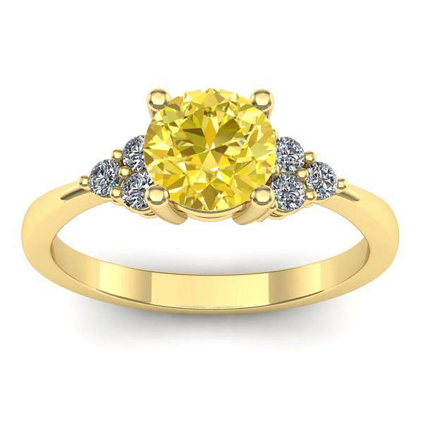 Inel logodna cu safir galben rotund