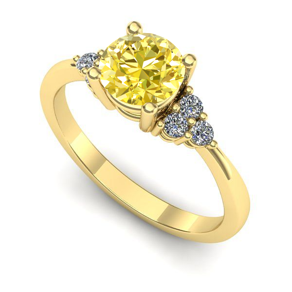 Inel din aur galben cu safir galben