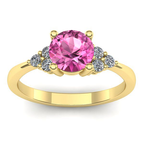 Inel cu safir roz rotund