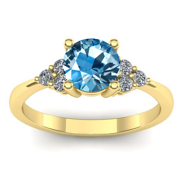 Inel cu topaz blue rotund