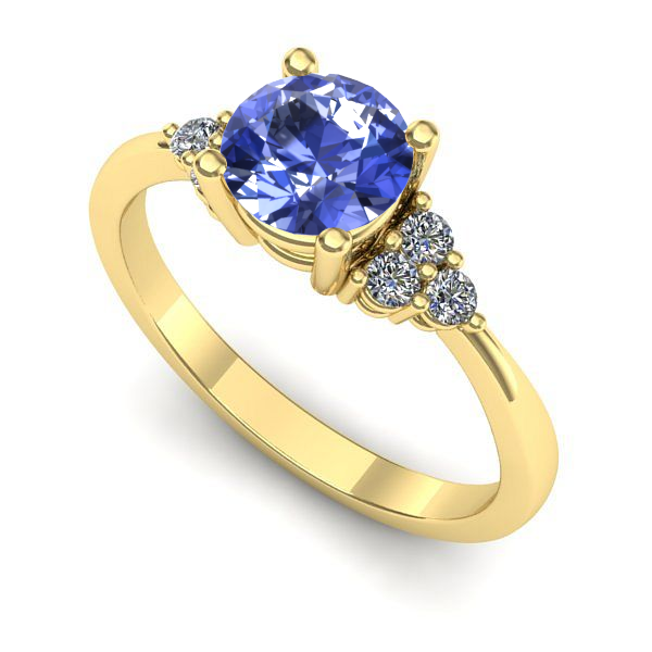 Inel logodna din aur galben cu tanzanit