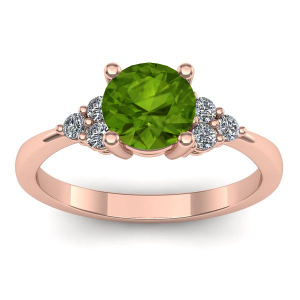 Inel cu peridot rotund