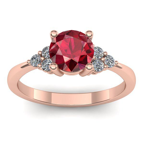 Inel logodna cu rubin rotund