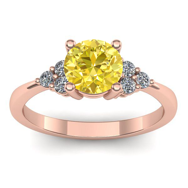 Inel cu safir galben rotund