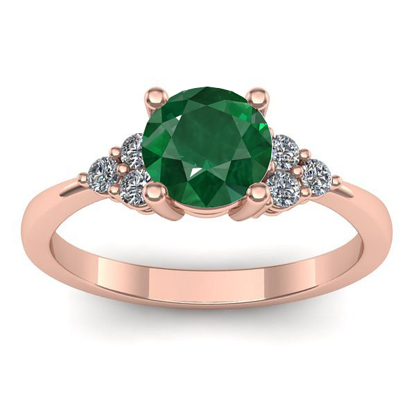 Inel de logodna cu smarald rotund