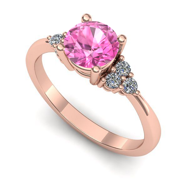 Inel din aur roz cu safir roz