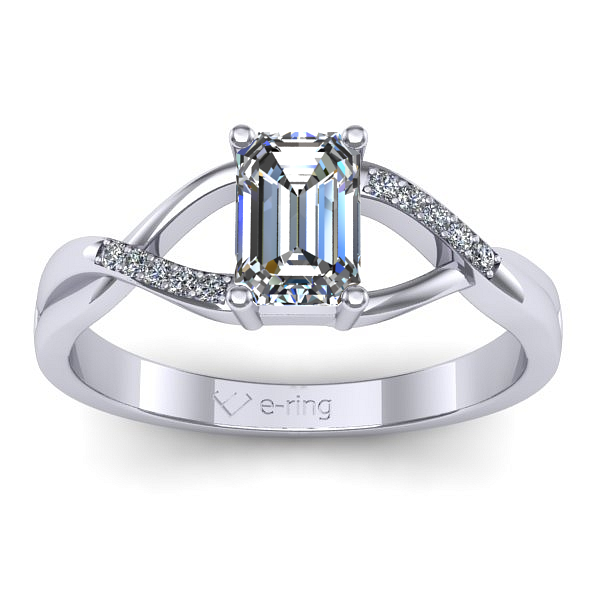Inel de logodna cu diamant emerald cut