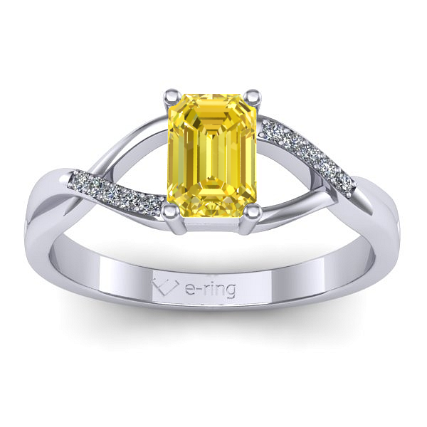 Inel cu safir galben dreptunghiular