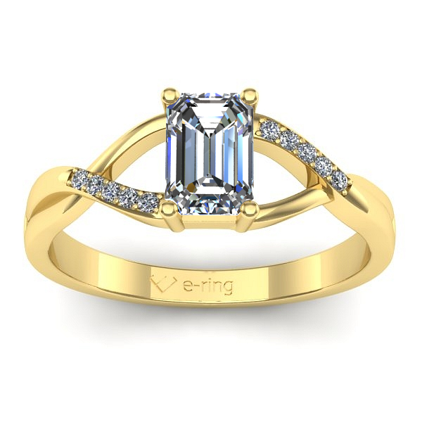 Inel de logodna cu diamant emerald cut