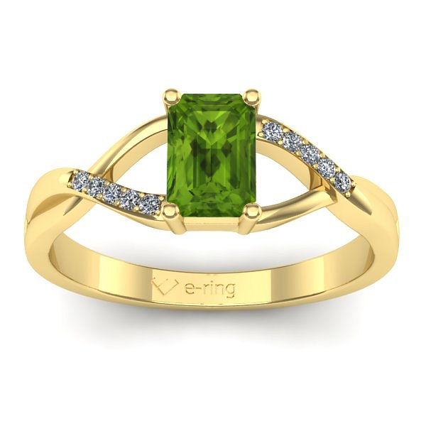 Inel logodna cu peridot dreptunghiular