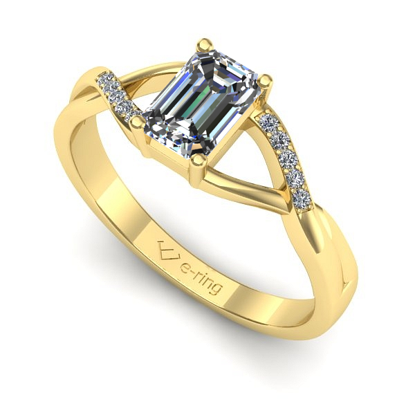 Inel de logodna din aur galben cu safir alb