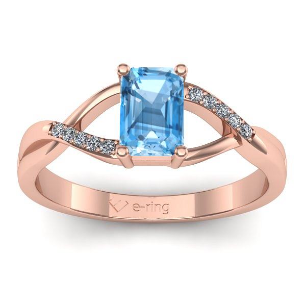 Inel de logodna cu topaz blue dreptunghiular
